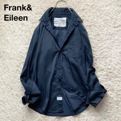 Frank&Eileen フランク＆アイリーン 長袖シャツ スキッパー コットン混 ストレッチ SUPER100コットン ロングスリーブ アメリカ製 ネイビー 紺 レディース Sサイズ相当