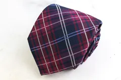 ジュンコシマダ ブランド ネクタイ チェック柄 格子柄 シルク PO メンズ ワインレッド JUNKO SIMADA 【中古】のサムネイル