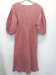 ◇ ⊂ Mila Owen ミラ オーウェン リネン 五分袖 ロング丈 ワンピース サイズ0 ピンク系 ブラウン系 レディース E  【1507100008978】