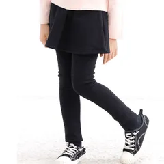 Bee【♪クーポン利用で20％OFF♪】スカッツ◇ブラック◇韓国子供服 韓国子ども服 韓国こども服 キッズ 女の子 裏起毛 レギンス ストレッチ 100 110 120 130 140 150