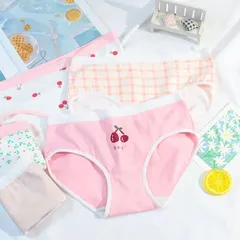 ☆SALE【5枚セット】可愛いデザイン ショーツセット★送料無料 綿100% 抗菌防臭 高通気 ふわふわ肌触り 女性用 下着 パンツセット [THEOPHEMIA]　4734