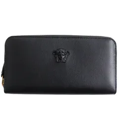 未使用品●VERSACE ヴェルサーチ レザー メデューサ ラウンドジップ ロングウォレット/長財布 ブラック イタリア製 箱/保存袋付きのサムネイル
