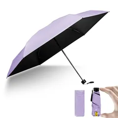 【2025新登場】 日傘 折りたたみ傘 UVカット 遮光 遮熱 晴雨兼用 超軽量 コンパクト 紫外線遮断 日焼け防止 耐風撥水 梅雨対策 携帯便利 収納ポーチ付き メンズ レディース 男女兼用 母の日 父の日 プレゼント (ムラサキ) 1