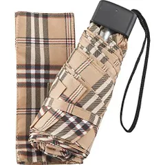 【新品・2営業日で発送】CERVE(チェルベ) 男女兼用チェック４段ミニ傘　ベージュ OBHｰ2026B