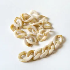 大容量 【 30ｇ 】 連結自在 アクリル チェーン パーツ  アクリルチェーン マーブル 軽い アクリルパーツ チェーン 鎖 ( ベージュ )