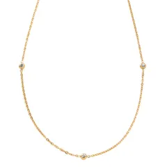 【ゴールド × ワンサイズ】[Cream dot. クリームドット公式] ネックレス レディース ステンレス製 金属アレルギー つけっぱなし サージカルステンレス ショート チェーン ビジュー ステーション 大人