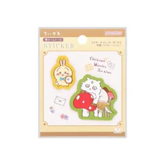 【メール便】ちいかわ 刺繍ステッカー 織ネームシール うさぎ＆あのこ サンスター文具 デコレーション キャラクター グッズ 