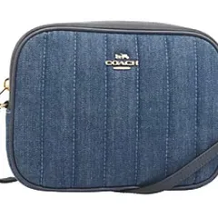コーチ COACH デニム キルティング キャンバス ミニ カメラ バッグ
