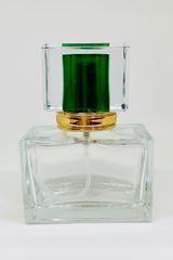 【スプレー容器】30ml　緑色　水晶　玻璃　香水瓶　ゴールド