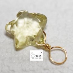 ж14kgf 18金に変更可能 天然石レモンクォーツスターチャーム　素材