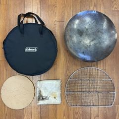 【中古】コールマン（Coleman）ファイヤーディスク専用焚火シート付き　45センチ　焚火台