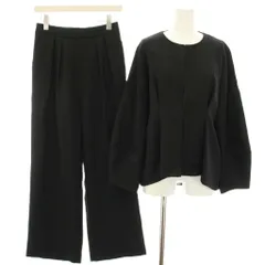 センスオブプレイス バイ アーバンリサーチ Sense of Place by Urban Research ウエストタックジャケットセットアップ スーツ ノーカラージャケット ワイドパンツ スラックス イージー 2 黒 ブラック AAA4-26A007