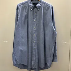 Ralph Lauren ラルフローレン 長袖シャツ ギンガムチェック ポニー ボタンダウン 90’s インドネシア製 メンズ 17 1/2 34/35 90年代 ブルー