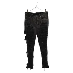 DRKSHDW (ダークシャドウ) 22AW SLASHED DETROIT CUT BLACK FOIL COATED JEANS デトロイトカット デニムパンツ ダメージジーンズ クラッシュデニム スキニー DU02B4366-SBFLSのサムネイル