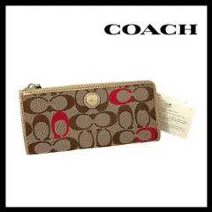 SJ3【COACH】シグネチャー 長財布 キャンバス L字ファスナー ブラウン/茶 ベージュ ピンク コーチ (SJ3-208)