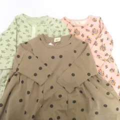 ツナギ 子供服 ベビー服 ロンパース Tシャツ 長袖 花柄 水玉 70cm 80cm 3点セット 女児 女の子 春秋服 未着用品