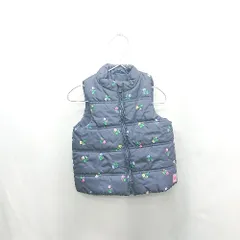 ◇ ⊇ GAP ギャップ キッズ 子供服 花柄 ダウンベスト サイズ100 ネイビー 女の子 E  【1501160041821】