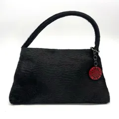 GIORGIO ARMANI ジョルジオアルマーニ ハンドバッグ ミニ ハラコ ロゴチャーム ブラックのサムネイル