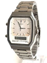 SEIKO H601-5070 白文字盤 セイコー QZ スクエア デジアナ メンズ腕時計 現状品