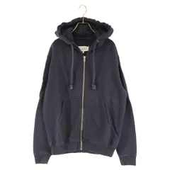 Martin Margiela 14 (マルタンマルジェラ) 20AW レザー エルボー パッチ ジップアップ パーカー ネイビー S50HG0034 S25443のサムネイル