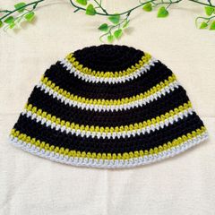 273　クロシェハット　クラッシャーハット　バケットハット　手編み　男女兼用 A.M.S. 帽子 ハット こま編み クロシェ クラッシャーハット