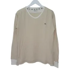 バーバリーブルーレーベル BURBERRY BLUE LABEL 長袖 Tシャツ 刺繍 ボーダー L ベージュ k481 00429のサムネイル