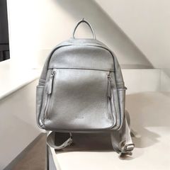 BARCOSバルコス シュリンクレザー リュック シルバー 美品