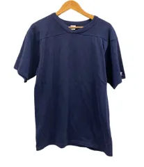 チャンピオン Champion 80年代 80's トリコタグ フットボールTee  無地 ブランク アメリカ製 made in usa Tシャツ ネイビー Mサイズ 101MT-3834