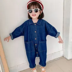 ☆ ブルー ☆ 100cm ☆ カバーオール 韓国風 pmyoba001 カバーオール 女の子 男の子 オーバーオール サロペット 繋ぎ 長袖 つなぎ服 オールインワン ロンパース キッズ ベビー 男女兼用 子供 子ども ベビー