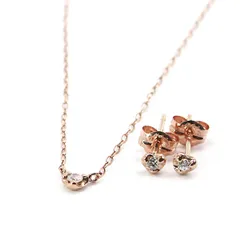 ネックレス／ピアス　Set　K10PG／K10  　 Canal４℃／カナルヨンドシー　ダイヤモンド　（0309112401201）【ｓ】