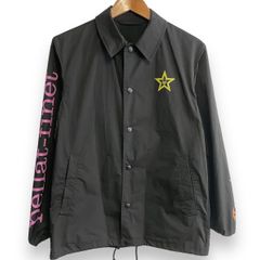 美品 lucien pellat-finet ルシアンペラフィネ スター&スカル プリント ドロスト コーチジャケット ブルゾン XS ブラック メンズ 古着 中古 USED
