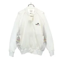 アディカラー アディダス ロゴ刺繍 ジップジャケット L ホワイト系 adicolor adidas 裏起毛 メンズ 【中古】  【230413】