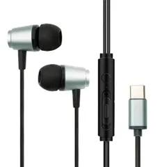 ☆ ブラック ☆ C端子有線イヤホン　カナル型 有線イヤホン タイプC マイク付き 有線 イヤホン イヤホンマイク カナル型イヤホン type-c インナーイヤー型 絡みにくい 耐久性 高音質 ステレオ ハンズフリー 通話 スマホ スマートフォン MiLink