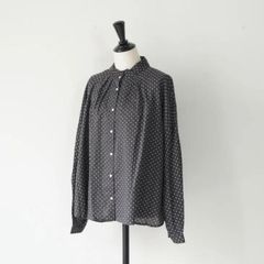 美品 【ソレイアード】 コットン フラワープリント レース ブラウス 36
