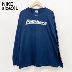 US古着 ナイキ NIKE ロンT 長袖 Tシャツ Pittsburgh Panthers カレッジ 袖プリント メンズ XL ビッグサイズ ネイビー