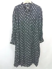 ◇ ⊂ JOURNAL STANDARD ジャーナルスタンダード 水玉模様 長袖 膝下丈 ワンピース サイズF ブラック系 レディース E  【1507250016250】