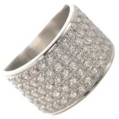 ダイヤモンドリング プラチナ メンズリング 指輪 ダイヤモンド 2カラット パヴェ メンズ レディース ユニセックス 幅広 刻印入り ごつい 太め 鑑別書付き【アクセサリーマート/メルカリShops店】