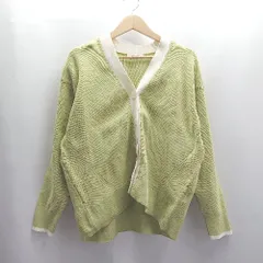 ◇ ⊇ GLOBAL WORK グローバルワーク 無地 通気性 長袖 ニットセーター サイズF ライトグリーン系 レディース E  【1504240016931】