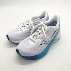 ◎I596 mizuno ミズノ ウェーブライダー28 24.0cm 白 青 (ma)