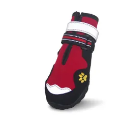 ☆ レッド ☆ 2（幅4.3cm） ☆ 犬靴 nadogs4200 犬 靴 脱げにくい 犬用靴 犬の靴 ドッグシューズ 足 脚 カバー 履かせやすい 滑りにくい 撥水 はっ水 反射材 面ファスナー お散歩 お出かけ 肉球保護 ケガ防止 汚れ防止 夏 冬