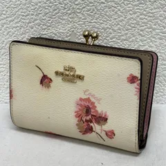 COACH コーチ 財布 二つ折り C-8737 IMCAH フローラル 花柄 キャンバスコーティング がま口 小銭入れ 二つ折り ウォレット