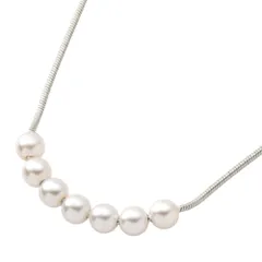 【シルバー×ワンサイズ】[Cream dot. クリームドット公式] ネックレス レディース  ロング 金属アレルギー ニッケルフリー スネークチェーン パール 大人 