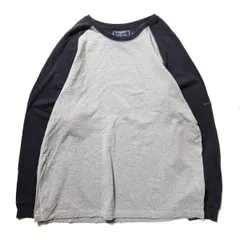 90's ラルフローレン ポロスポーツ ヘビーウェイト コットン ラグラン Tシャツ 長袖 (XL) 霜降り灰×紺 ロンT 90年代 旧タグ オールド Y2K　アメリカ古着 USED  ビンテージ ヴィンテージ