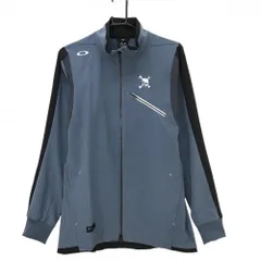 【新品】オークリー ジャケット ブルーグレー×黒 耐久撥水 ストレッチ UPF50 メンズ L ゴルフウェア Oakley