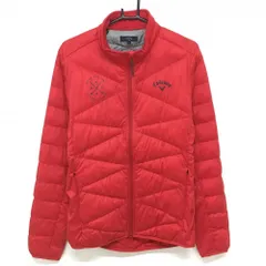 【美品】キャロウェイ 中綿ジャケット レッド ストライプ  メンズ L ゴルフウェア Callaway