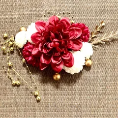 ダリア♥︎ピンポンマム髪飾り♥︎結婚式髪飾り♥︎成人式髪飾り卒業式