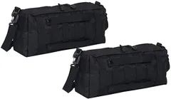 KnightraidB サバゲー バッグ 2個 セット MOLLE モール システム サイド ポーチ 小物入れ カジュアル( ブラック)