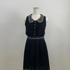 ノースリーブドレス 38 レディース ブラック ビジュー付き　シンプル  20250620-0011