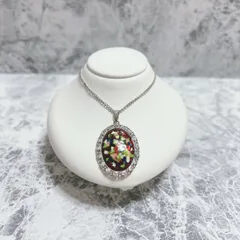 ネックレス　Silver　シルバー　七宝焼き　レッド　ラウンド　アンティーク　ヴィンテージ　EL-1554