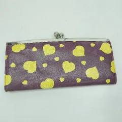 ◇ Θ ポールスミス ハート柄 がま口財布 ワインレッド イエロー系 レディース E  【1507080003147】